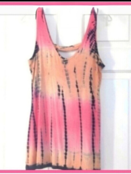 raya sun Other - Pink & Peach Tunic Tank Top Medium Swimsuit Cover-up Festival